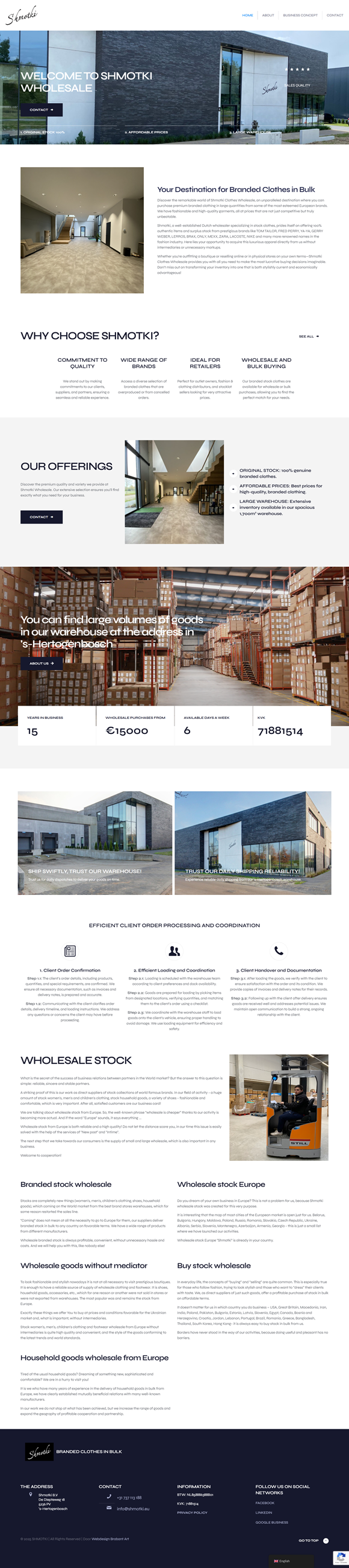 Shmotki B.V. website preview