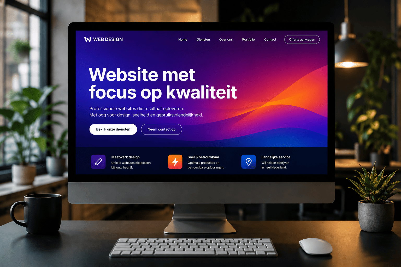 Zakelijke website met professionele uitstraling en duidelijke structuur