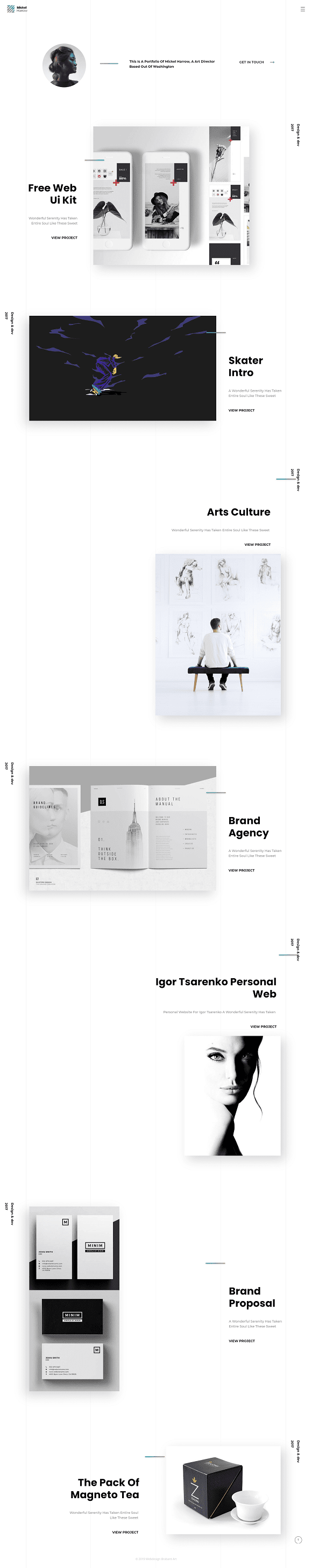Screenshot van website Art-studio 