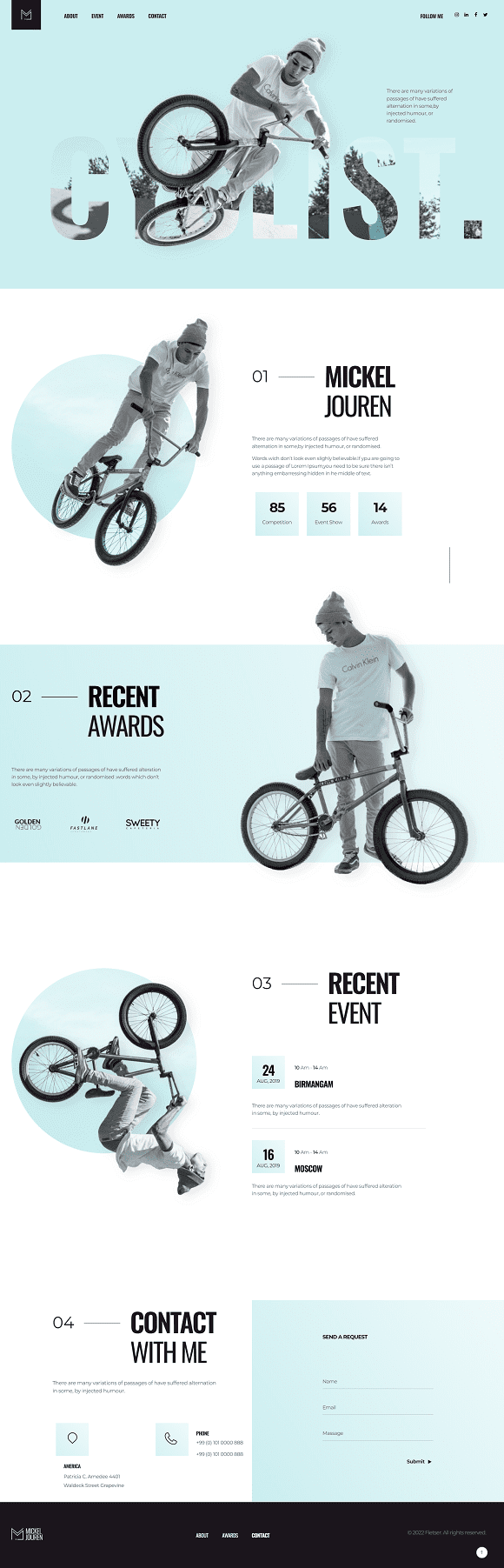 Screenshot van Website-fietser 