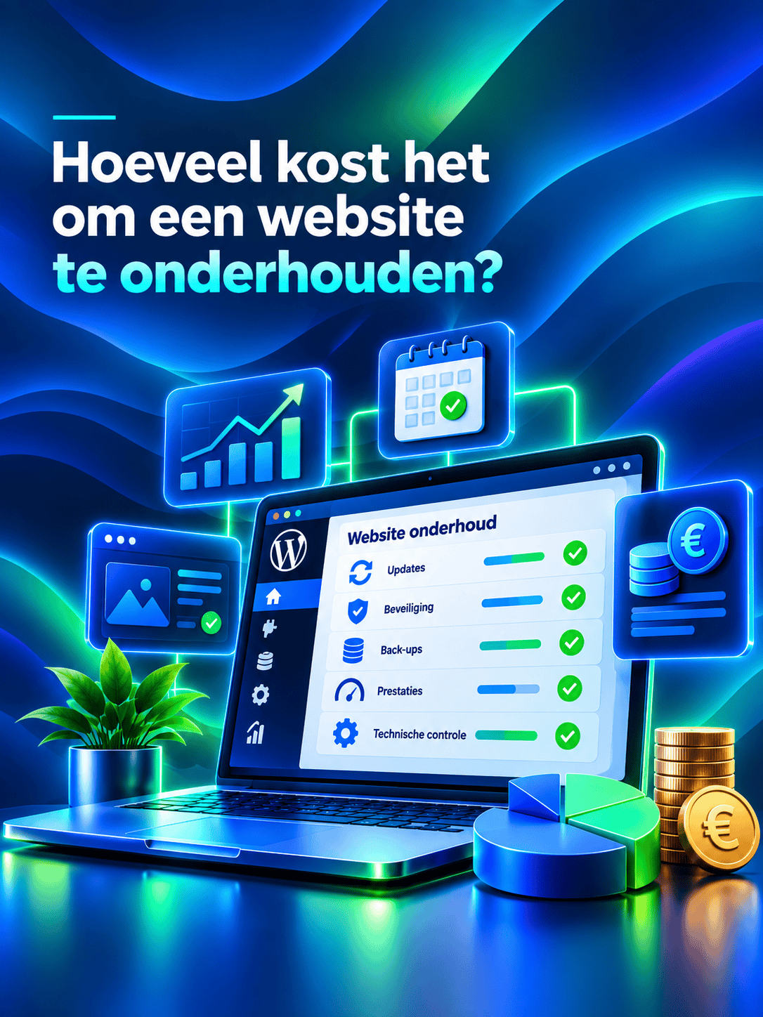 Kosten voor website onderhoud met updates, beveiliging, back-ups en technische controle