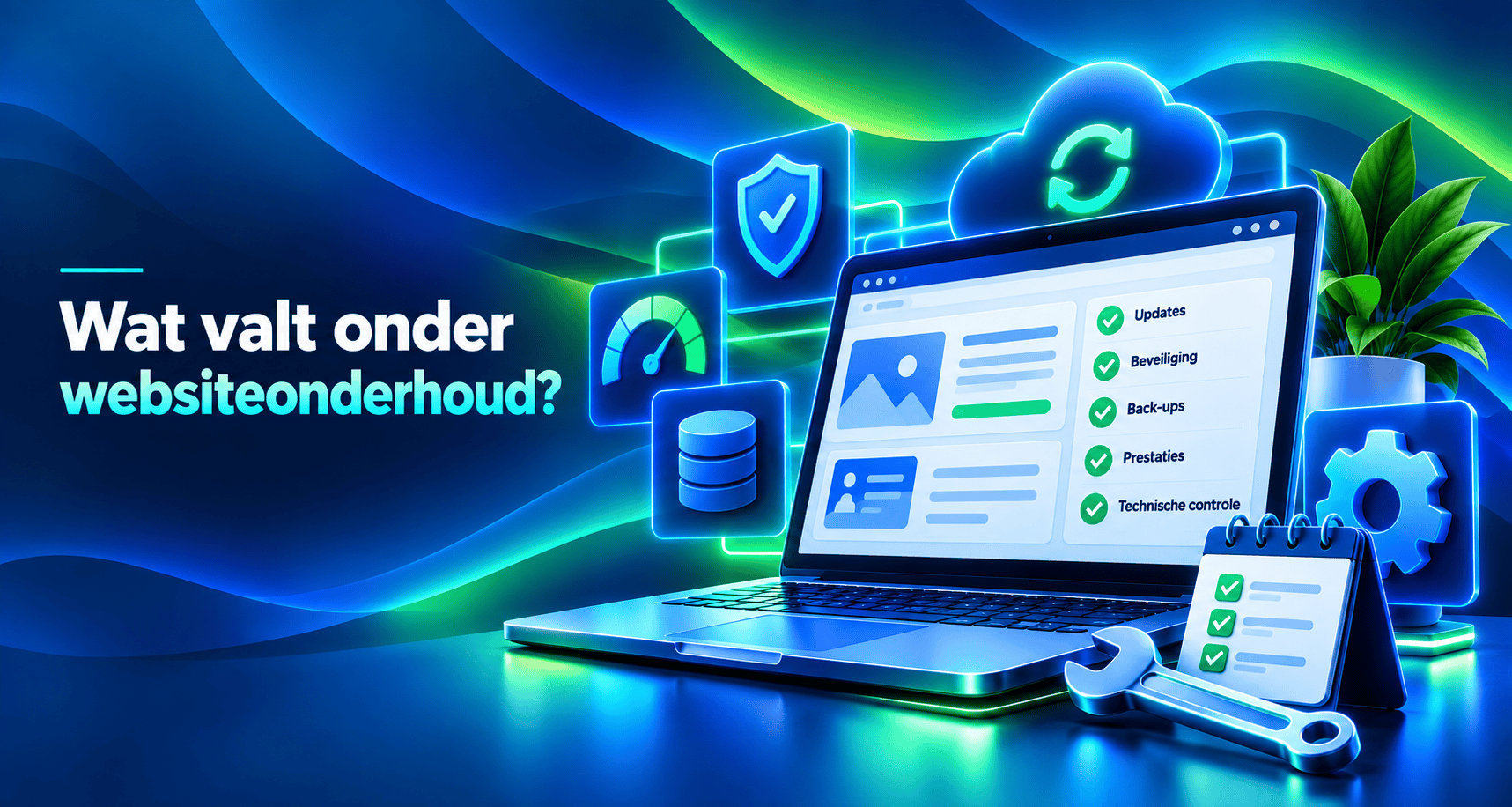 Website onderhoud met updates, beveiliging, back-ups en technische controle