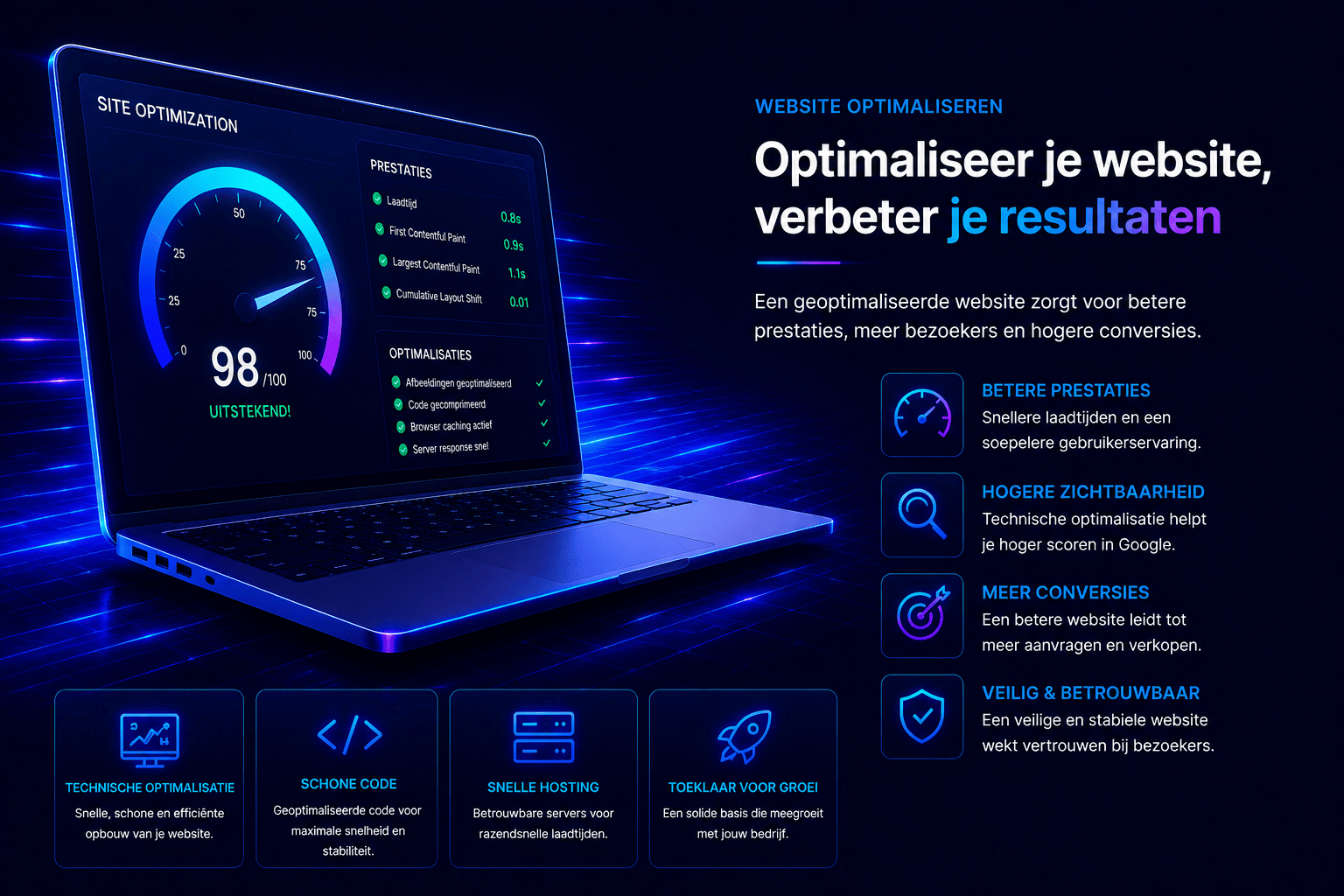 Website optimalisatie voor betere prestaties, vindbaarheid en conversies