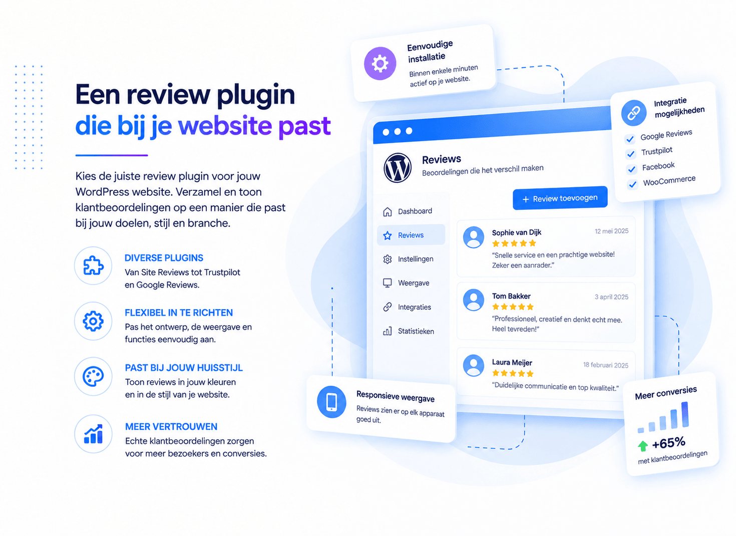 Review plugin instellen en aanpassen aan de WordPress website