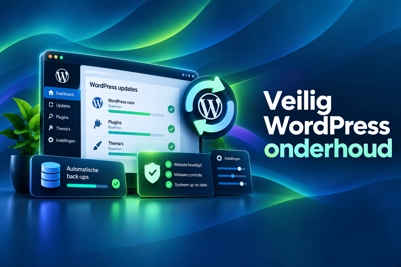 Veilige WordPress updates met voorafgaande back-up en controle van de websitewerking