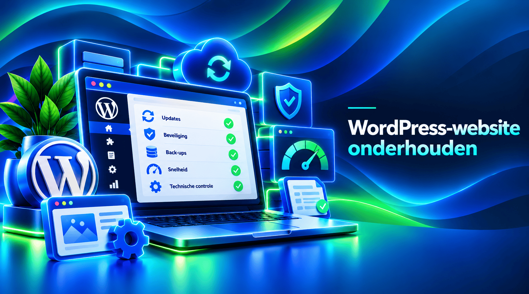 WordPress website onderhouden met updates, back-ups, beveiliging en technische controle